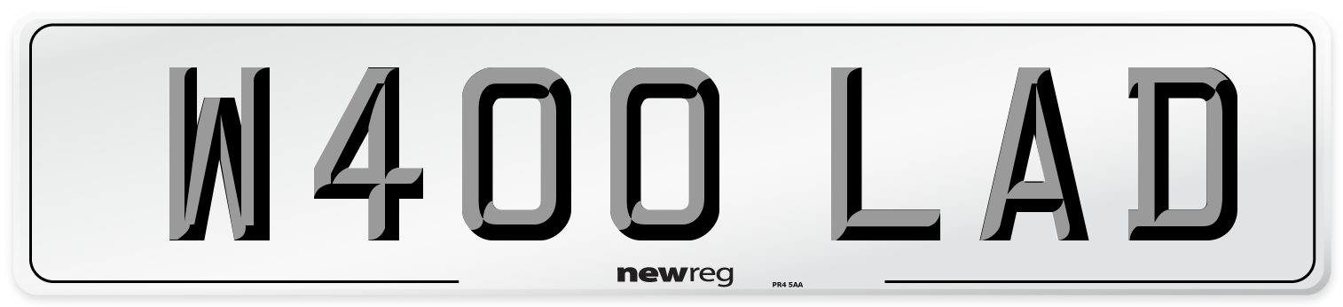 W400 LAD Number Plate from New Reg